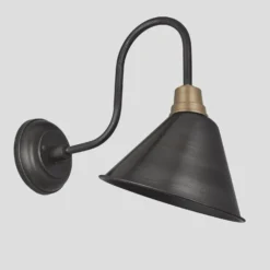 Swan Neck Cone Wall Light - 8 Inch - Pewter - Pre-order - Expected W/c 20th Of May