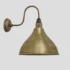 Swan Neck Cone Wall Light - 12 Inch - Brass