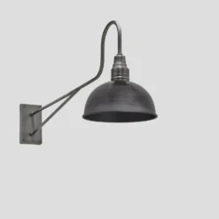 Long Arm Dome Wall Light - 8 Inch - Pewter