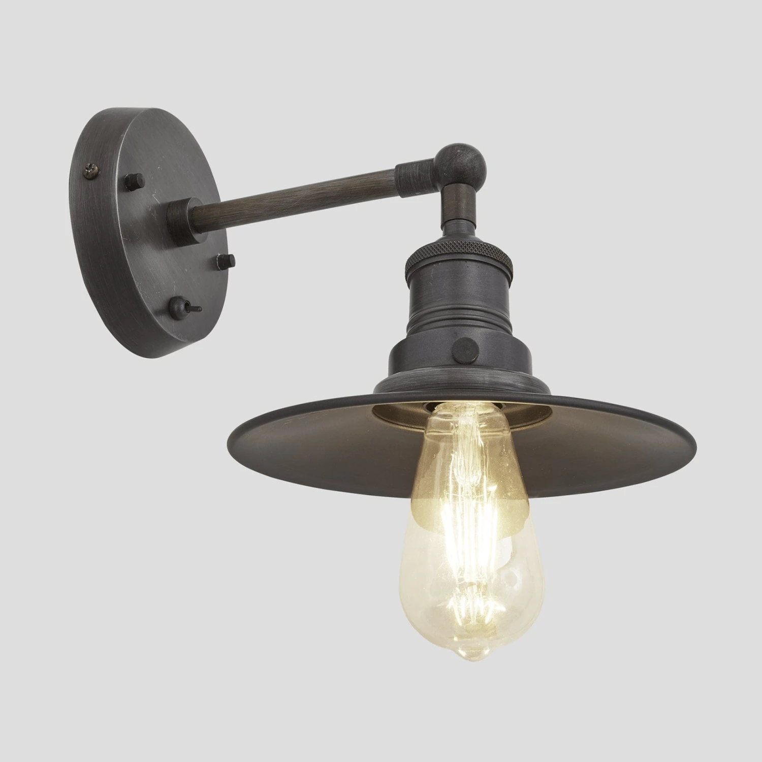 Brooklyn Flat Wall Light - 8 Inch - Pewter 2 Brooklyn Flat Wall Light - 8 Inch - Pewter - Image 2