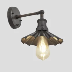 Brooklyn Umbrella Wall Light - 8 Inch - Pewter -Industville Shop 8 Inch WallLight Pewter Industville Lighting Umbrella PewterHolder Brooklyn BR UWL8 P PH