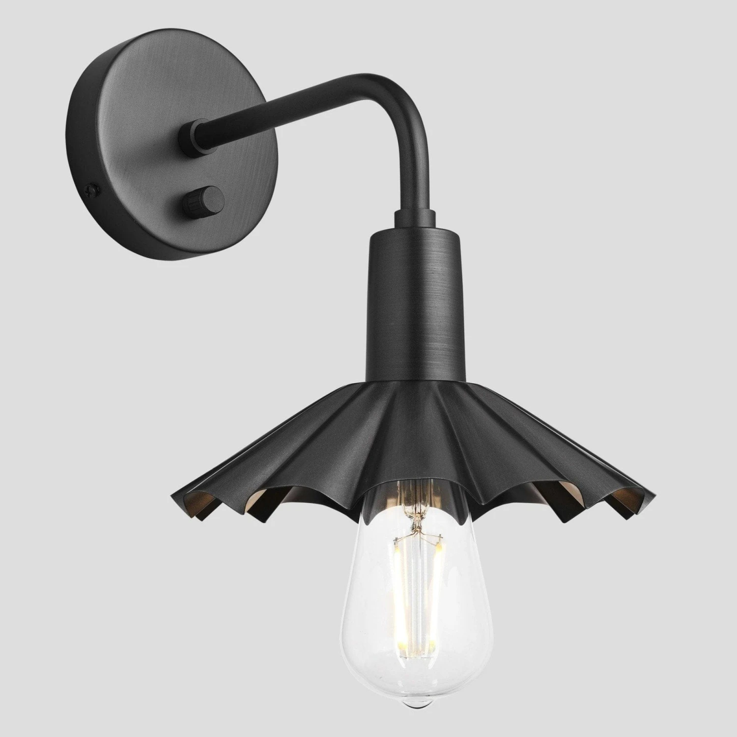 Sleek Umbrella Wall Light - 8 Inch - Pewter - Image 6