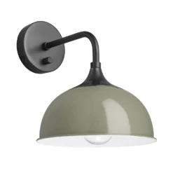 Chelsea Dome Wall Light - 8 Inch - Sage Green 12 Chelsea Dome Wall Light - 8 Inch - Sage Green -Industville Shop 8 Inch WallLight SageGreen Industville Lighting Dome PewterHolder Chelsea CH DWL8 SG PH angled