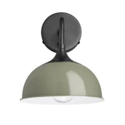 Chelsea Dome Wall Light - 8 Inch - Sage Green 11 Chelsea Dome Wall Light - 8 Inch - Sage Green -Industville Shop 8 Inch WallLight SageGreen Industville Lighting Dome PewterHolder Chelsea CH DWL8 SG PH front