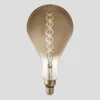 Vintage Giant LED Edison Bulb Old Filament Lamp - 8W E27 Spiral Drop PS160 - Smoke Grey