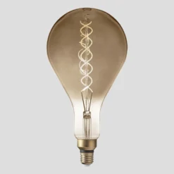 Vintage Giant LED Edison Bulb Old Filament Lamp - 8W E27 Spiral Drop PS160 - Smoke Grey