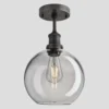Brooklyn Tinted Glass Globe Flush Mount - 9 Inch - Smoke Grey