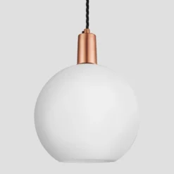 Sleek Opal Glass Globe Pendant Light - 9 Inch 11 Sleek Opal Glass Globe Pendant Light - 9 Inch -Industville Shop 9 Inch Pendant OpalGlass Industville Lighting Globe CopperHolder Sleek SL OGL GLP9 W CH