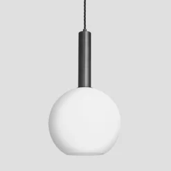 Sleek Cylinder Opal Glass Globe Pendant Light - 9 Inch