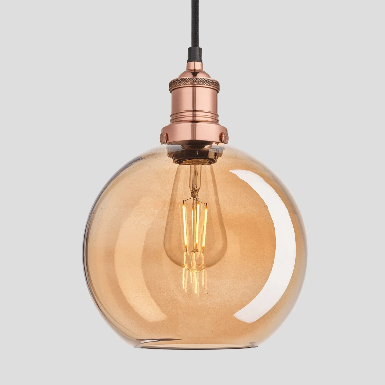 Brooklyn Tinted Glass Globe Pendant - 9 Inch - Amber 4 Brooklyn Tinted Glass Globe Pendant - 9 Inch - Amber - Image 4