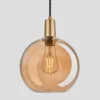 Sleek Tinted Glass Globe Pendant - 9 Inch - Amber