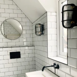 6 Inch Black Bulkhead Outdoor & Bathroom Oval Wall Light With Versatile Side & Rear Wiring Options 17 6 Inch Black Bulkhead Outdoor & Bathroom Oval Wall Light With Versatile Side & Rear Wiring Options -Industville Shop BK IP65 OWL6 BK BW RBINDUSTVILLEB2CBATHROOM Kirankang3 insitu