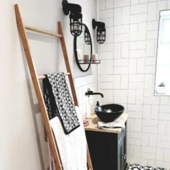 Bulkhead Outdoor & Bathroom Sconce Wall Light - 12 Inch - Black -Industville Shop BK IP65 SWL12 BK INDUSTVILLE B2C BATHROOM makeourhousebigger