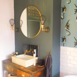 Brooklyn Balloon Cage Wall Light - 6 Inch - Pewter -Industville Shop BR BCWL LR ED Industville RESIDENTIAL BATHROOM renovationfoxton 5