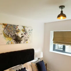 Brooklyn Dome Flush Mount - 8 Inch - Pewter -Industville Shop BR DFM8 P PH LR INDUSTVILLE B2C BEDROOM BED ARTWORK cscotswoldproperties 3