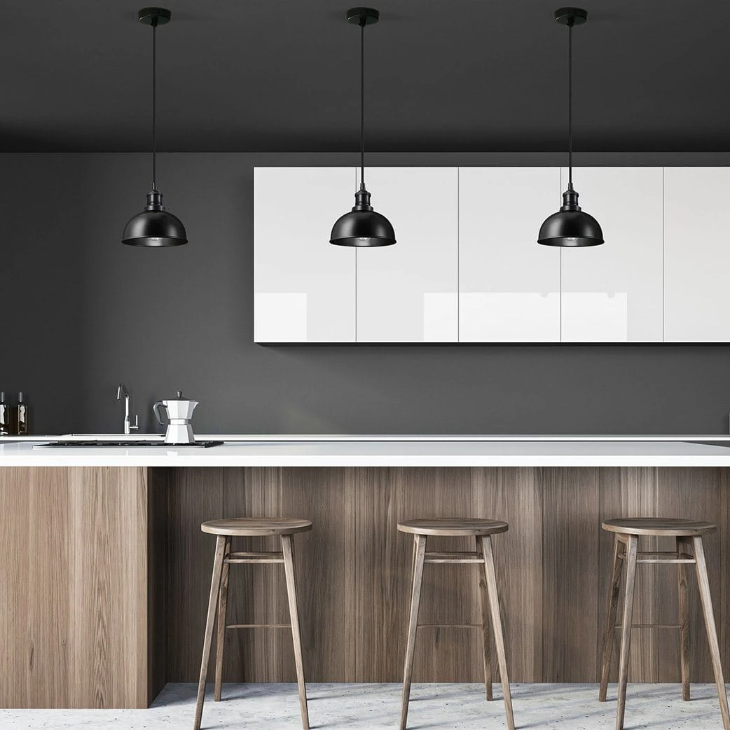 Brooklyn Dome Pendant - 8 Inch - Black 4 Brooklyn Dome Pendant - 8 Inch - Black - Image 4