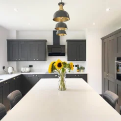 Brooklyn Dome Pendant Light - 8 Inch - Pewter & Brass -Industville Shop BR DP8 BP BHLRINDUSTVILLEB2CKITCHENDARKGREYFLOWERS Eds.nest 3