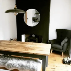 Urban Round Wall Mirror - 24 Inch - Pewter Frame -Industville Shop BR GBP24 P BH INDUSTVILLE B2C LIVINGROOM StevenSorensen