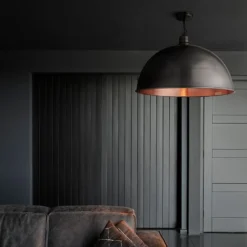 Brooklyn Giant Dome Pendant - 24 Inch - Pewter & Copper -Industville Shop BR GDP24 CP PCN In Situ small 929c65fc 77d6 458b a775 fd6fb6181b9a