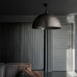 Brooklyn Giant Dome Pendant - 24 Inch - Pewter -Industville Shop BR GDP24 P PCN In Situ