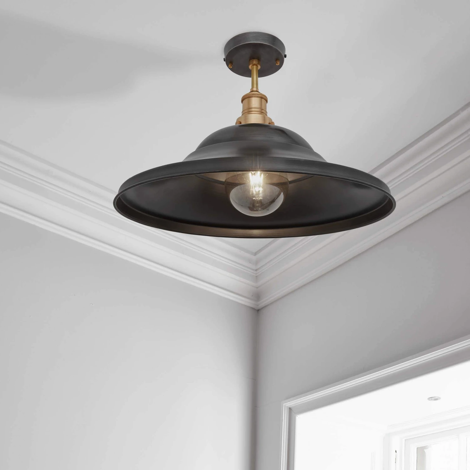 Brooklyn Giant Hat Flush Mount - 21 Inch - Pewter 5 Brooklyn Giant Hat Flush Mount - 21 Inch - Pewter - Image 5