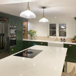 Brooklyn Glass Dome Pendant Light - 12 Inch -Industville Shop BR GLDP12 BHLRINDUSTVILLEB2CKITCHENDARNKGREEN sunnyfields cottage 4