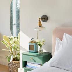 Brooklyn Glass Dome Wall Light - 8 Inch -Industville Shop BR GLDWL8 BHB2CLRINDUSTVILLEBedroomChair lunaslittlehouse snookphotograph 12ad4926 f536 402d 9d95 7c10e78170da