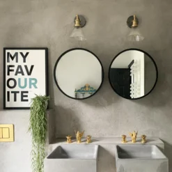 Brooklyn Glass Funnel Wall Light - 7 Inch -Industville Shop BR GLFWL7 BHLRINDUSTVILLEB2CBATHROOMCONCRETEGREY weshouldhangsomethingcoolhere 44f5b909 273c 4aa0 aad7 37bf0672e8e9