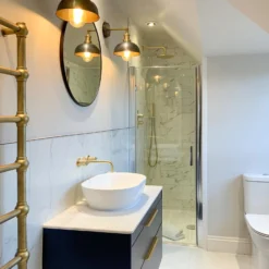 Brooklyn Outdoor & Bathroom Dome Wall Light - 8 Inch - Pewter & Brass 15 Brooklyn Outdoor & Bathroom Dome Wall Light - 8 Inch - Pewter & Brass -Industville Shop BR IP65 DWL8 BP BHLRINDUSTVILLEB2CBATHROOMDARKBLUE hawkes country home