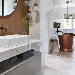 Brooklyn Outdoor & Bathroom Globe Pendant - Copper -Industville Shop BR IP65 P CH CR GLG BATHROOM BRASS COPPER BATH rowan reinvented 2 1