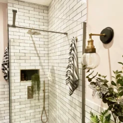 Brooklyn Outdoor & Bathroom Globe Wall Light - Brass -Industville Shop BR IP65 WL BH BR GLGINDUSTVILLEB2CBATHROOM seaside design