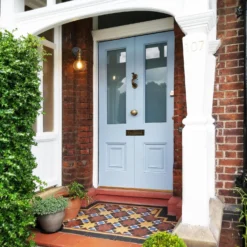 Brooklyn Outdoor & Bathroom Globe Wall Light - Brass -Industville Shop BR IP65 WL BH BR GLG INDUSTVILLE B2B OUTDOOR BLUE PLANTS BRICK homeisheathside 1