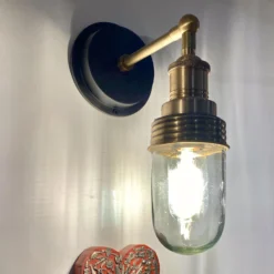 Brooklyn Outdoor & Bathroom Wall Light - Brass -Industville Shop BR IP65 WL BH BR LR INDUSTVILLE B2C KITCHEN SandeeBrown TheOldBarnOxted InteriorDesigner