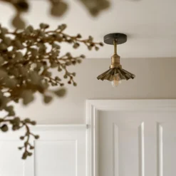 Brooklyn Umbrella Flush Mount - 8 Inch - Brass -Industville Shop BR UFM8 B BH INDUSTVILLE B2C HALLWAY thepavlouhome 2 1