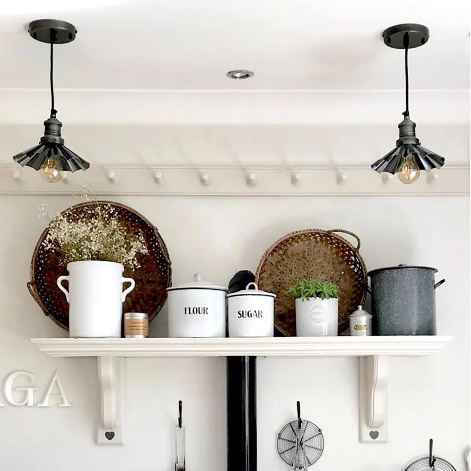 Brooklyn Umbrella Pendant - 8 Inch - Pewter 5 Brooklyn Umbrella Pendant - 8 Inch - Pewter - Image 5