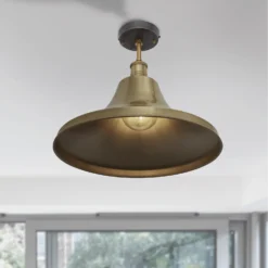 Brooklyn Giant Bell Flush Mount - 20 Inch - Brass 5 Brooklyn Giant Bell Flush Mount - 20 Inch - Brass -Industville Shop Brooklyn Brass GiantBell Brass In Situ