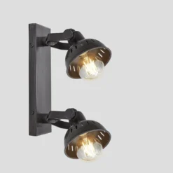Swivel Spotlight Wall Light - Double - Pewter -Industville Shop Double Inch WallLight Pewter Industville Lighting Spotlight PewterHolder Swivel SW SFM D P