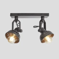 Swivel Spotlight Flush Mount - Double - Pewter