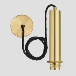 Sleek Cylinder Dome Pendant Light - 8 Inch - Pewter -Industville Shop ESE27 Holder Brass Industville Lighting CordSet FabricFlex SleekCylinder SL CY CS B 15a328ac 37f8 40c6 9d0f 8125c6732459