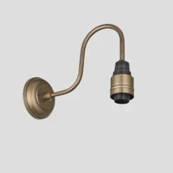Swan Neck Opal Glass Dome Wall Light - 8 Inch -Industville Shop ESE27 Holder Brass Industville Lighting Wall SwanNeck SN WL B d59a4d2e 7e3c 4e9a 8bad bc1eb8e0e558