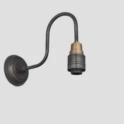 Swan Neck Opal Glass Dome Wall Light - 8 Inch -Industville Shop ESE27 Holder Pewter Industville Lighting Wall SwanNeck SN WL P 98694d94 095b 463f b635 7f0e7925c71f