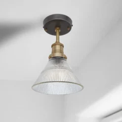 Brooklyn Glass Funnel Flush Mount - 7 Inch -Industville Shop Flush Mount Glass Funnel