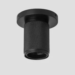 Knurled Edison Spotlight - Black -Industville Shop Holder Black Industville Lighting Spotlight FabricFlex Knurled KN ESP BK ANGLED