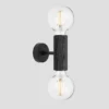 Knurled Edison Double Wall Light - Black