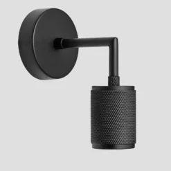Knurled Edison Wall Light - Black -Industville Shop Holder Black Industville Lighting Wall FabricFlex Knurled KN EWL BK