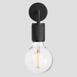 Knurled Edison Wall Light - Black