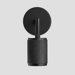 Knurled Edison Wall Light - Black -Industville Shop Holder Black Industville Lighting Wall FabricFlex Knurled KN EWL BK FRONT ANGLE