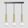 Sleek Cylinder 3 Wire Cluster Lights - Brass