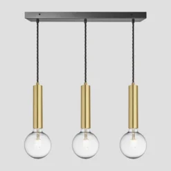 Sleek Cylinder 3 Wire Cluster Lights - Brass