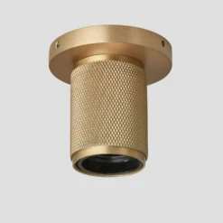 Knurled Edison Spotlight - Brass 6 Knurled Edison Spotlight - Brass -Industville Shop Holder Brass Industville Lighting Spotlight FabricFlex Knurled KN ESP B